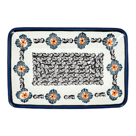 Polish Pottery Zaklady 5" x 7.25" Small Sushi Tray (Mesa Verde Midnight) | Y2021-A1159A Additional Image at PolishPotteryOutlet.com