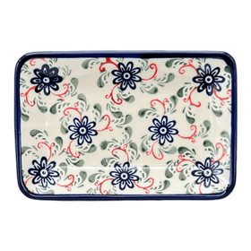 Polish Pottery Zaklady Small Sushi Tray (Swirling Flowers) | Y2021-A1197A Additional Image at PolishPotteryOutlet.com