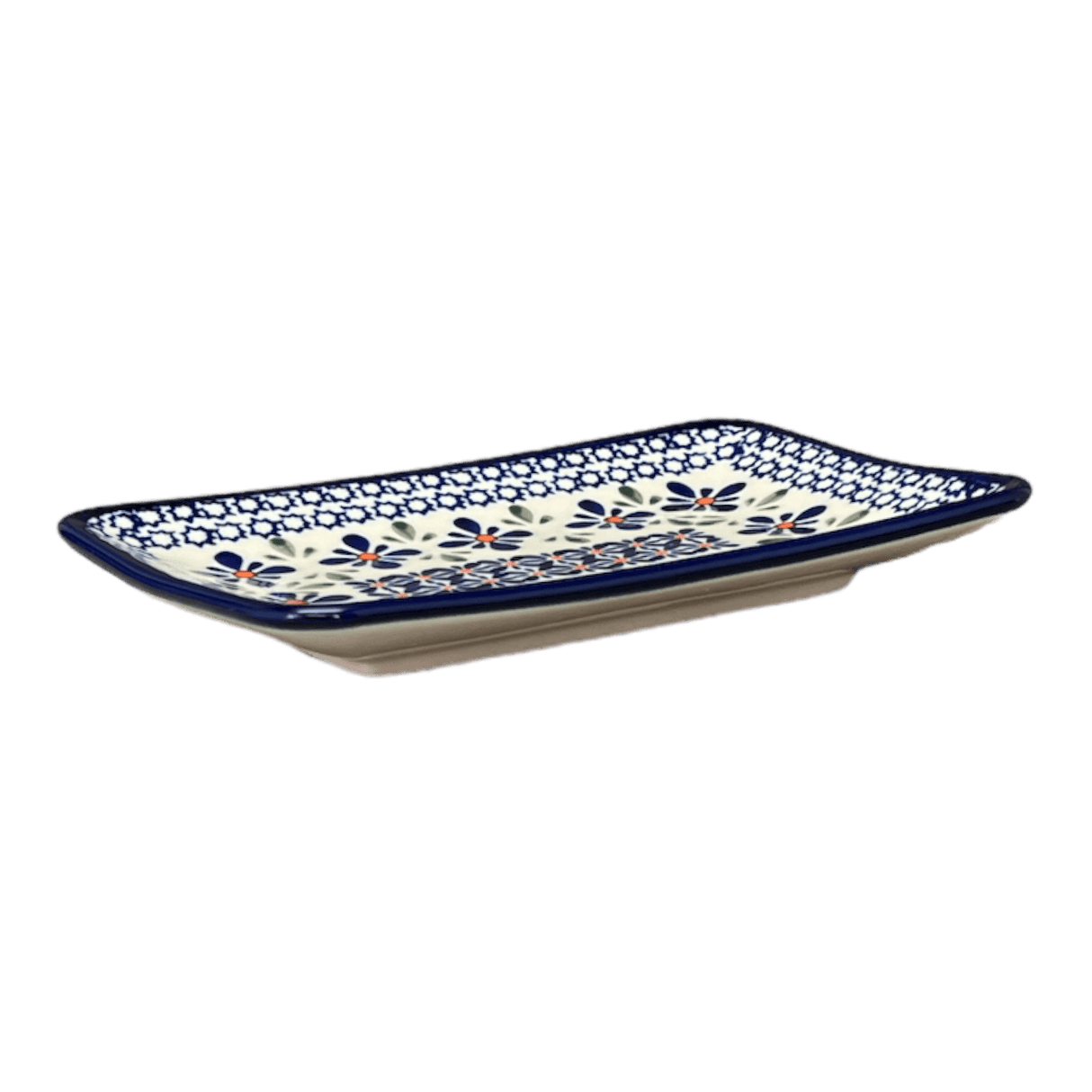 Tray, Sushi, 5" x 7.25" Small in "Blue Mosaic Flower" by Zaklady | Y2021-A221A