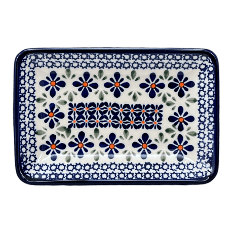 Tray, Sushi, 5" x 7.25" Small in "Blue Mosaic Flower" by Zaklady | Y2021-A221A