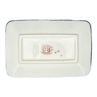 A picture of a Polish Pottery 5" x 7.25" Small Sushi Tray (Strawberry Dot) | Y2021-A310A as shown at PolishPotteryOutlet.com/products/5-x-7-25-small-sushi-tray-strawberry-dot-y2021-a310a