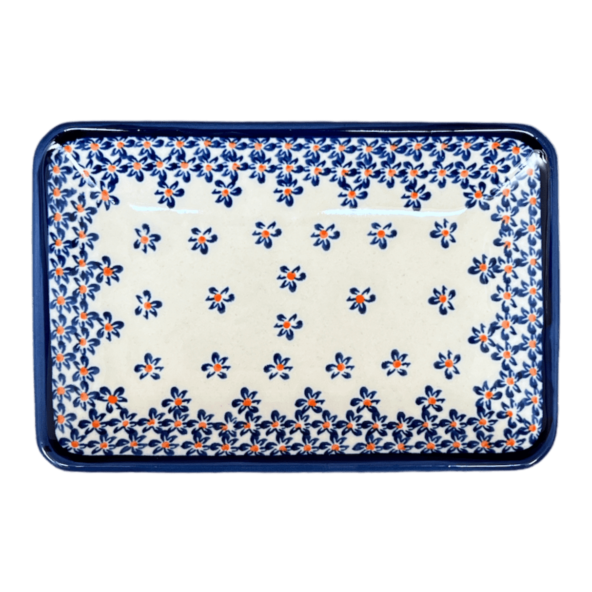 Tray, Sushi, 5" x 7.25" Small in "Falling Blue Daisies" by Zaklady | Y2021-A882A