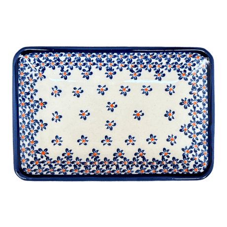 Tray, Sushi, 5" x 7.25" Small in "Falling Blue Daisies" by Zaklady | Y2021-A882A