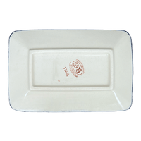 A picture of a Polish Pottery Zaklady Small Sushi Tray (Evergreen Moose) | Y2021-A992A as shown at PolishPotteryOutlet.com/products/5-x-7-25-small-sushi-tray-evergreen-moose-y2021-a992a