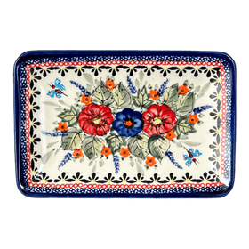 Polish Pottery Small Sushi Tray (Butterfly Bouquet) | Y2021-ART149 Additional Image at PolishPotteryOutlet.com