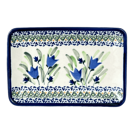 Tray, Sushi, 5" x 7.25" Small in "Blue Tulips" by Zaklady | Y2021-ART160