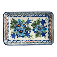 A picture of a Polish Pottery Zaklady Small Sushi Tray (Julie's Garden) | Y2021-ART165 as shown at PolishPotteryOutlet.com/products/small-sushi-tray-julies-garden-y2021-art165