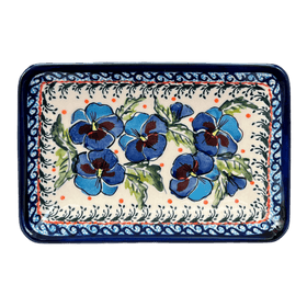 Polish Pottery Zaklady Small Sushi Tray (Pansies in Bloom) | Y2021-ART277 Additional Image at PolishPotteryOutlet.com
