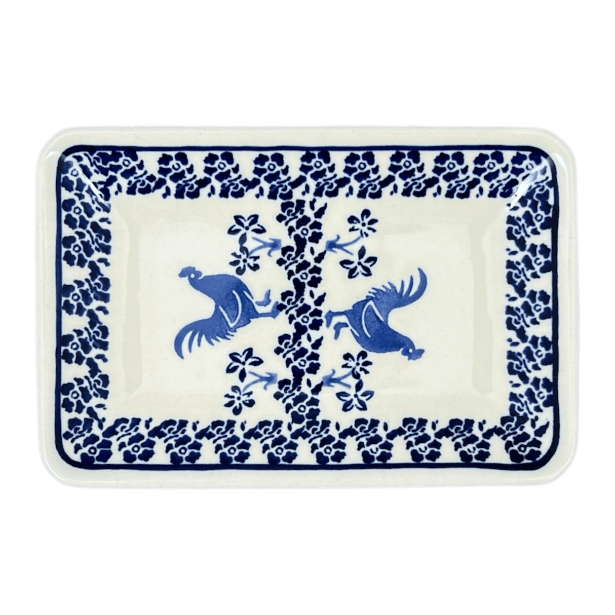 Tray, Sushi, 5" x 7.25" Small in "Rooster Blues" by Zaklady | Y2021-D1149