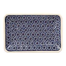Polish Pottery Zaklady Small Sushi Tray (Ditsy Daisies) | Y2021-D120 Additional Image at PolishPotteryOutlet.com