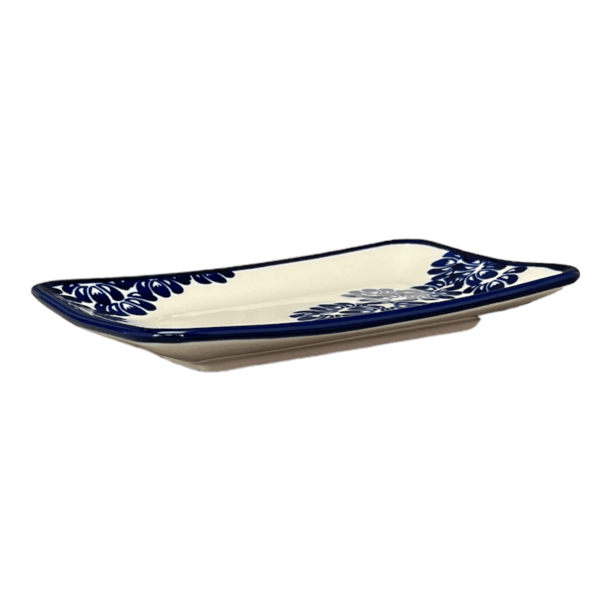 Tray, Sushi, 5" x 7.25" Small in "Blue Floral Vines" by Zaklady | Y2021-D1210A