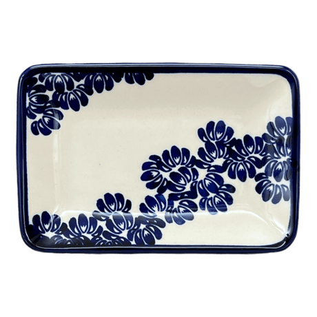 Tray, Sushi, 5" x 7.25" Small in "Blue Floral Vines" by Zaklady | Y2021-D1210A