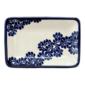 Polish Pottery Small Sushi Tray (Blue Floral Vines) | Y2021-D1210A Additional Image at PolishPotteryOutlet.com