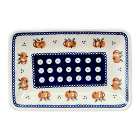 Polish Pottery Zaklady Small Sushi Tray (Persimmon Dot) | Y2021-D479 Additional Image at PolishPotteryOutlet.com