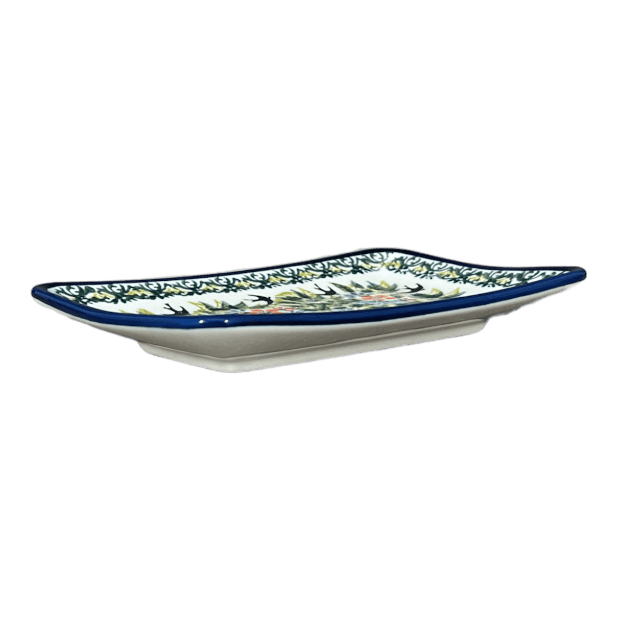 Tray, Sushi, 5" x 7.25" Small in "Floral Swallows" by Zaklady | Y2021-DU182