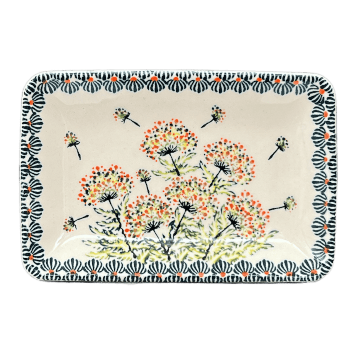 Tray, Sushi, 5" x 7.25" Small in "Dandelions" by Zaklady | Y2021-DU201