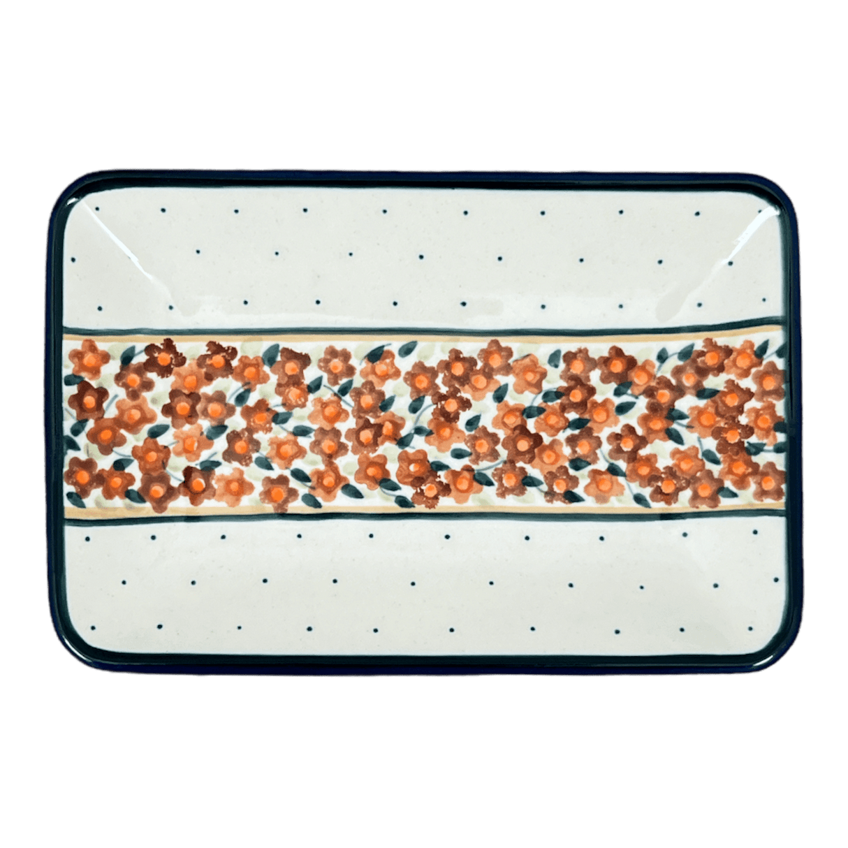 Tray, Sushi, 5" x 7.25" Small in "Orange Wreath" by Zaklady | Y2021-DU52