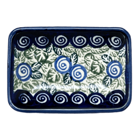Polish Pottery Tiny Rectangular Sauce Dish (Spring Swirl) | Y2024-A1073A Additional Image at PolishPotteryOutlet.com
