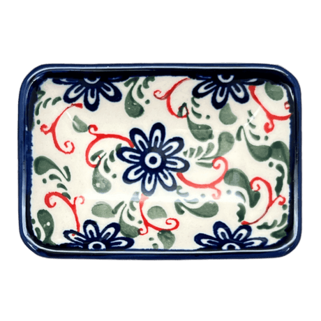 Sauce Dish, Rectangular, 3.75" x 2.75" Tiny in "Swirling Flowers" by Zaklady | Y2024-A1197A