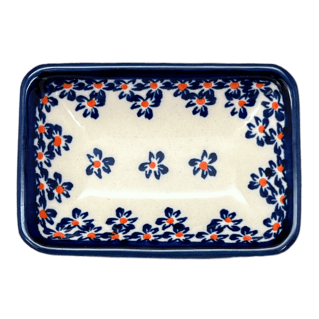 Sauce Dish, Rectangular, 3.75" x 2.75" Tiny in "Falling Blue Daisies" by Zaklady | Y2024-A882A