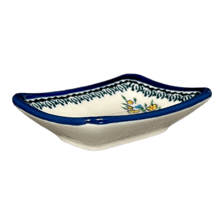 Sauce Dish, Rectangular, 3.75" x 2.75" Tiny in "Floral Crescent" by Zaklady | Y2024-ART237