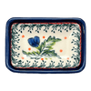 Polish Pottery Tiny Rectangular Sauce Dish (Pansies in Bloom) | Y2024-ART277 at PolishPotteryOutlet.com