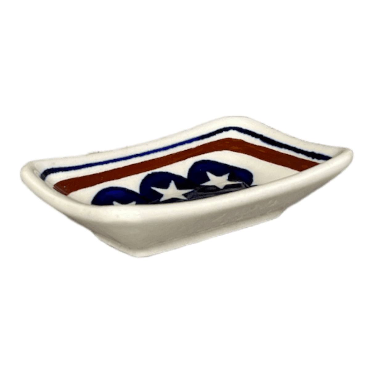 Sauce Dish, Rectangular, 3.75" x 2.75" Tiny in "Stars & Stripes" by Zaklady | Y2024-D81