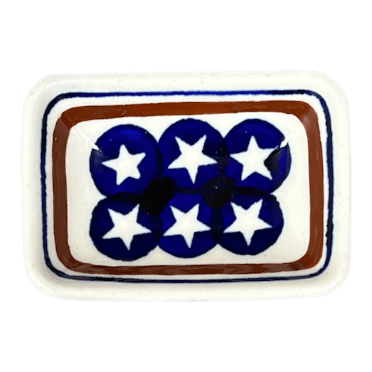 Sauce Dish, Rectangular, 3.75" x 2.75" Tiny in "Stars & Stripes" by Zaklady | Y2024-D81