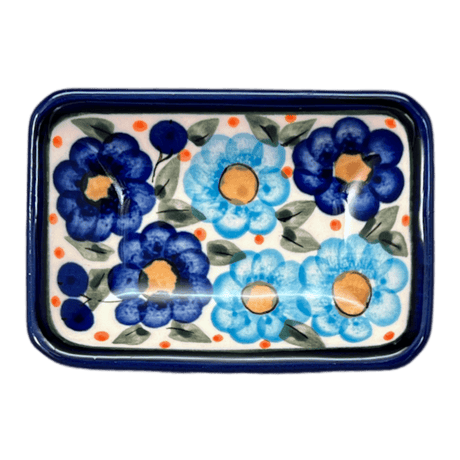 Sauce Dish, Rectangular, 3.75" x 2.75" Tiny in "Garden Party Blues" by Zaklady | Y2024-DU50