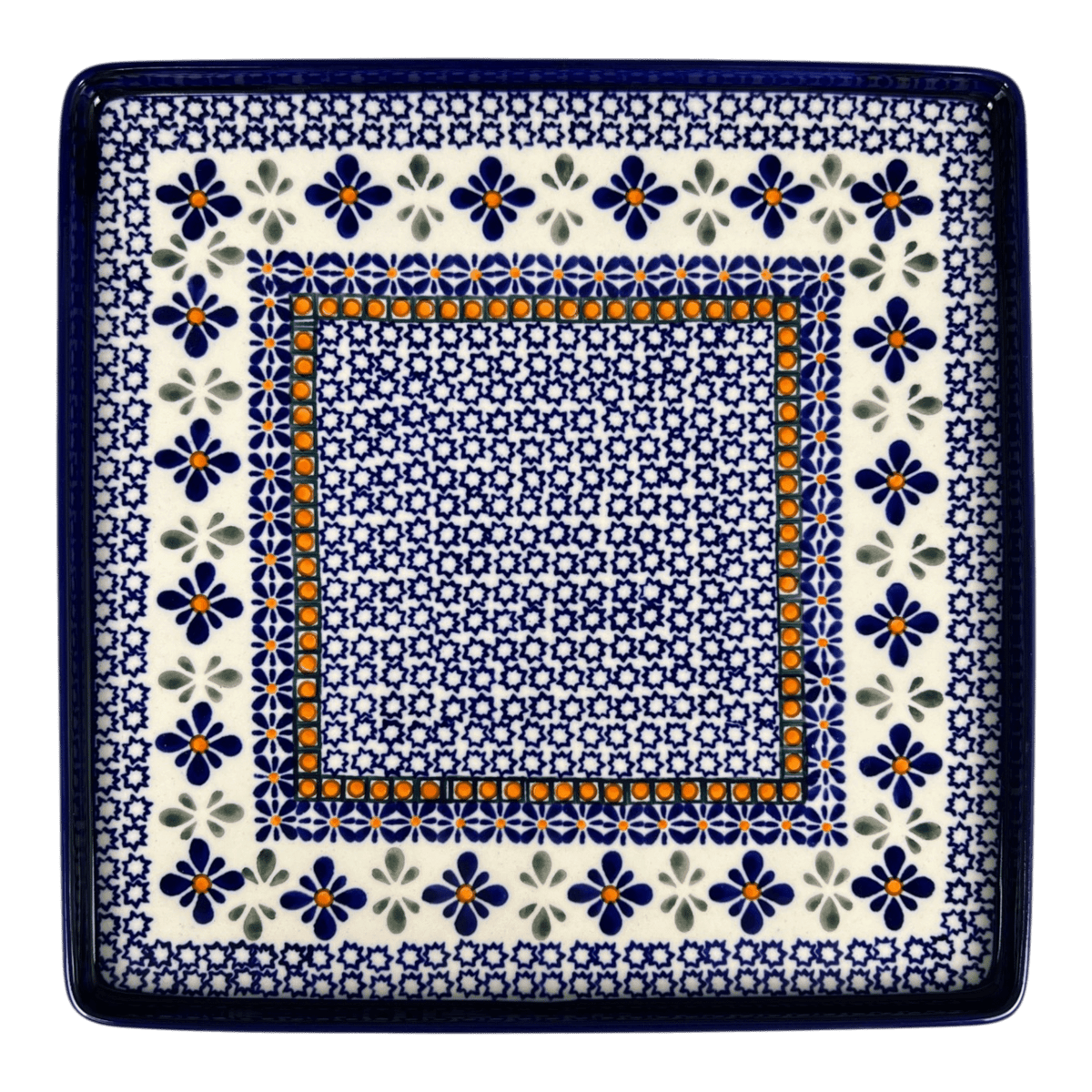 Tray, Square, 10.5" in "Blue Mosaic Flower" by Zaklady | Y2101A-A221A