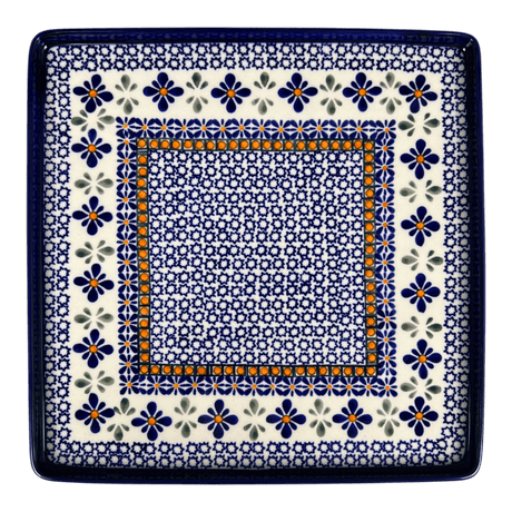Tray, Square, 10.5" in "Blue Mosaic Flower" by Zaklady | Y2101A-A221A