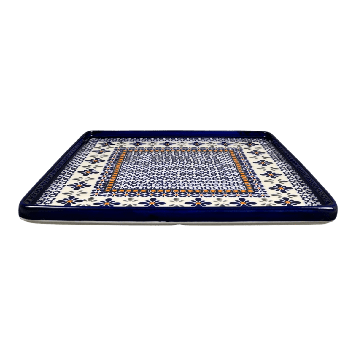 Tray, Square, 10.5" in "Blue Mosaic Flower" by Zaklady | Y2101A-A221A