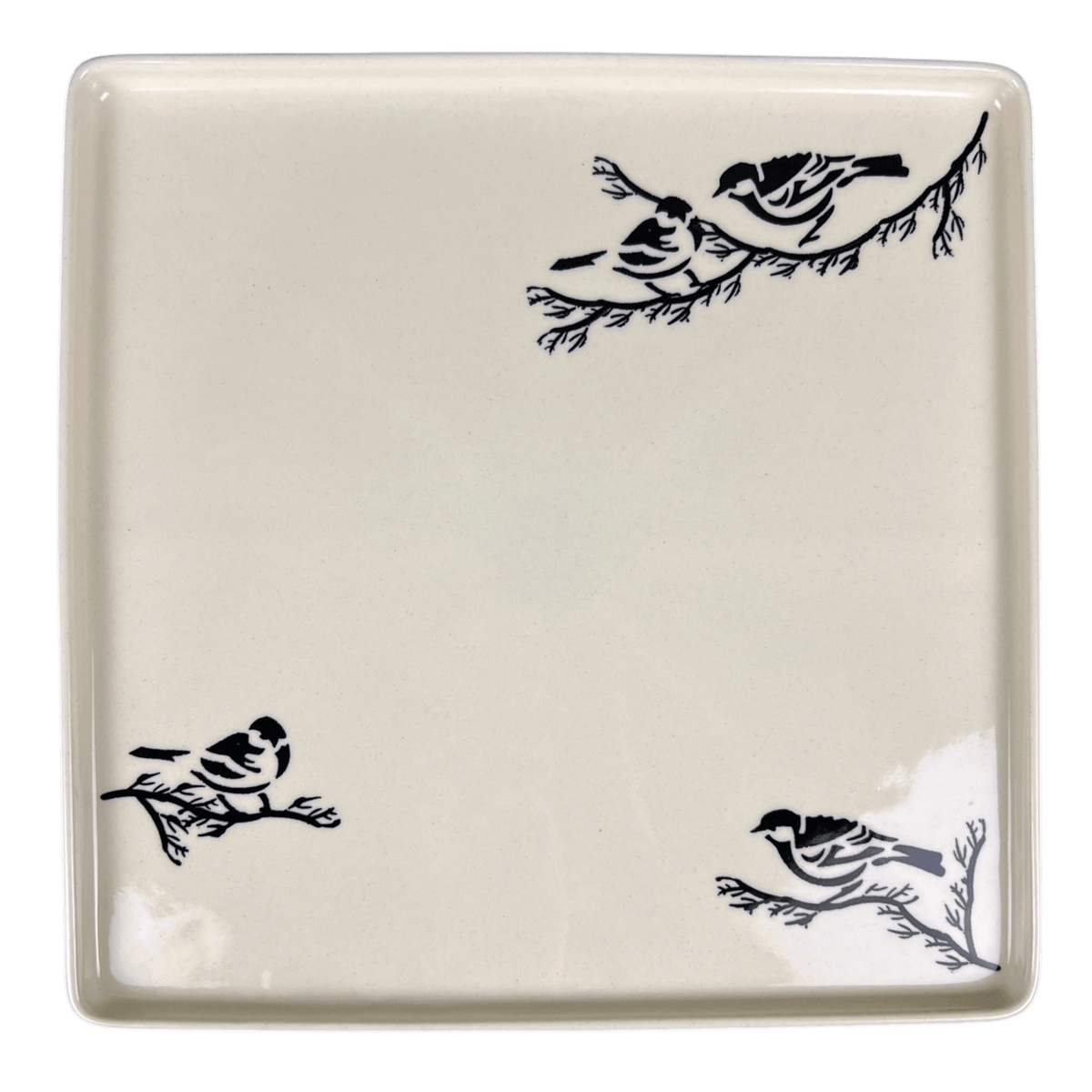 Tray, Square, 10.5" in "Birds on a Branch" by Zaklady | Y2101A-D1213
