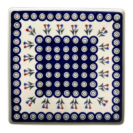 Tray, Square, 10.5" in "Peacock Tulip Medley" by Zaklady | Y2101A-D809
