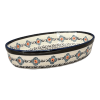 A picture of a Polish Pottery Zaklady 11" x 7.5" Oval Baker (Mesa Verde Midnight) | Y349A-A1159A as shown at PolishPotteryOutlet.com/products/11-x-7-5-oval-baker-mesa-verde-midnight-y349a-a1159a