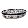 Polish Pottery 11" x 7.5" Oval Baker (Swirling Flowers) | Y349A-A1197A at PolishPotteryOutlet.com