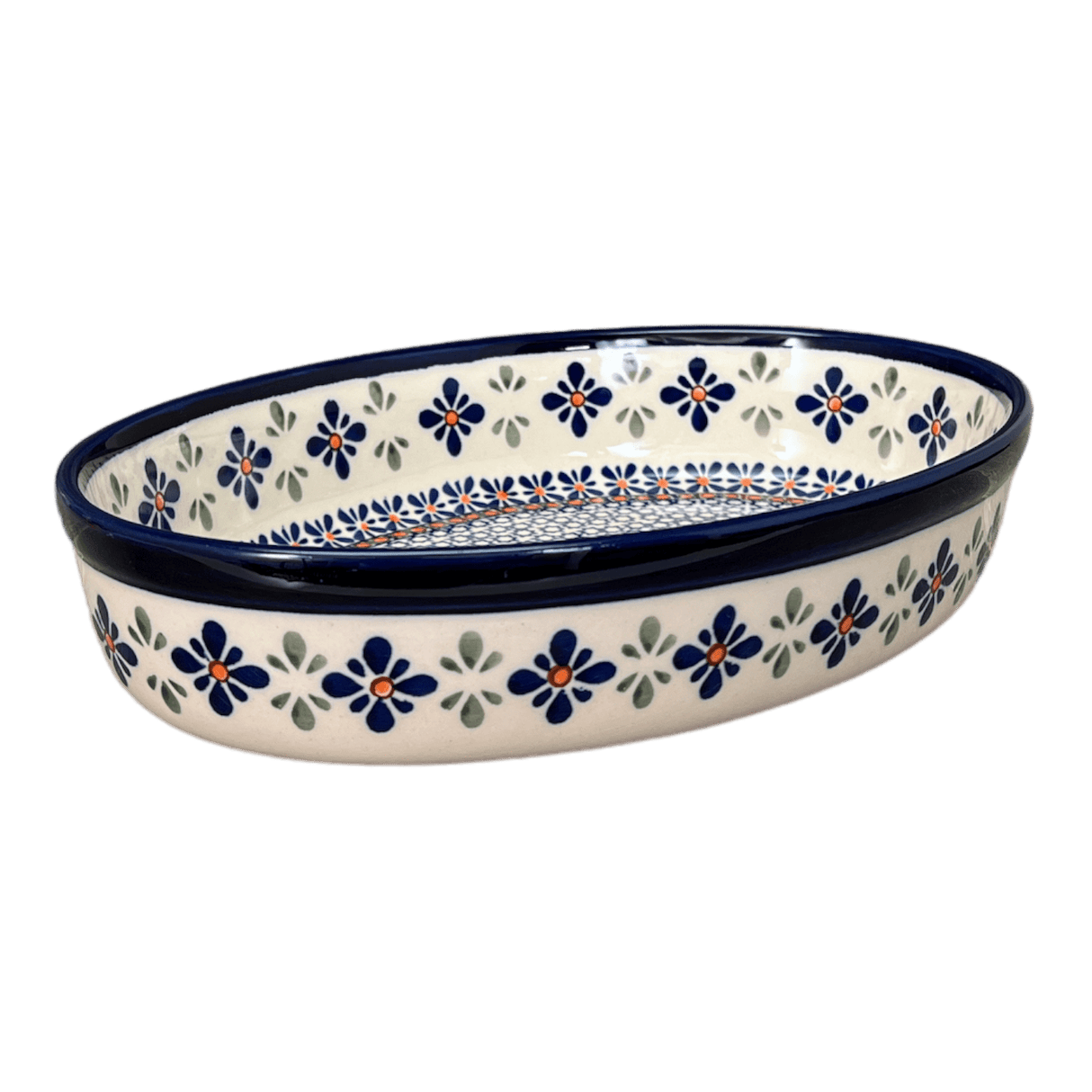 Baker, Oval, 11" x 7.5" in "Blue Mosaic Flower" by Zaklady | Y349A-A221A