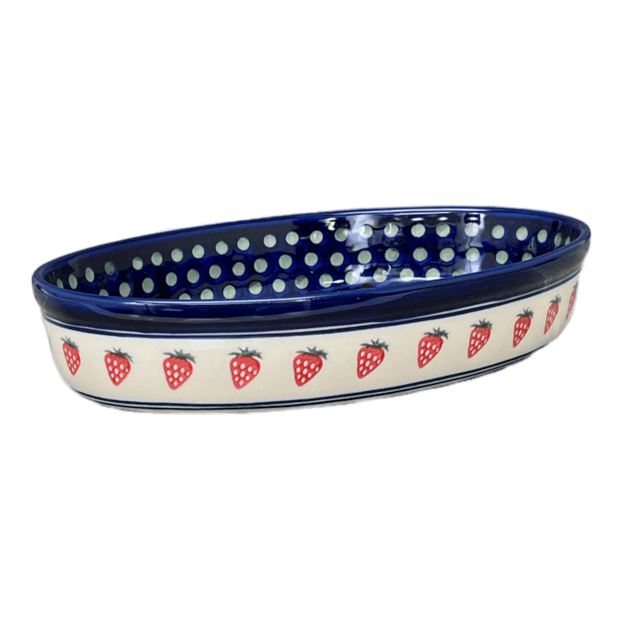 Baker, Oval, 11" x 7.5" in "Strawberry Dot" by Zaklady | Y349A-A310A