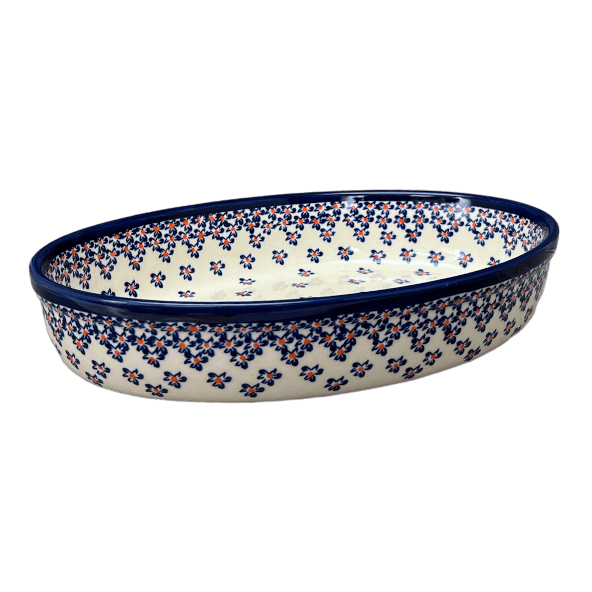 Baker, Oval, 11" x 7.5" in "Falling Blue Daisies" by Zaklady | Y349A-A882A