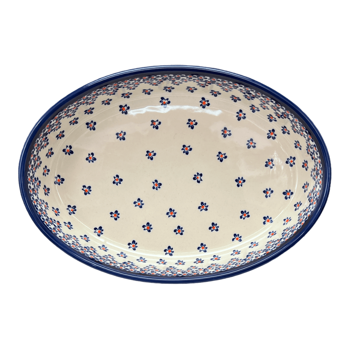 Baker, Oval, 11" x 7.5" in "Falling Blue Daisies" by Zaklady | Y349A-A882A