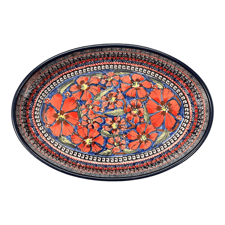 Baker, Oval, 11" x 7.5" in "Exotic Reds" by Zaklady | Y349A-ART150