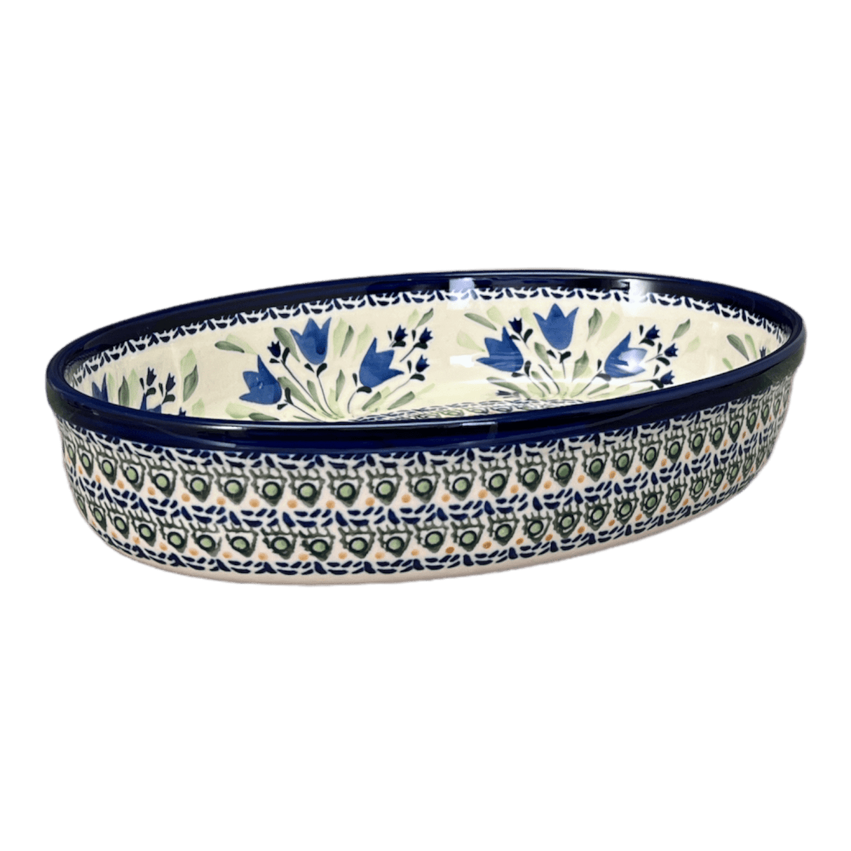 Baker, Oval, 11" x 7.5" in "Blue Tulips" by Zaklady | Y349A-ART160