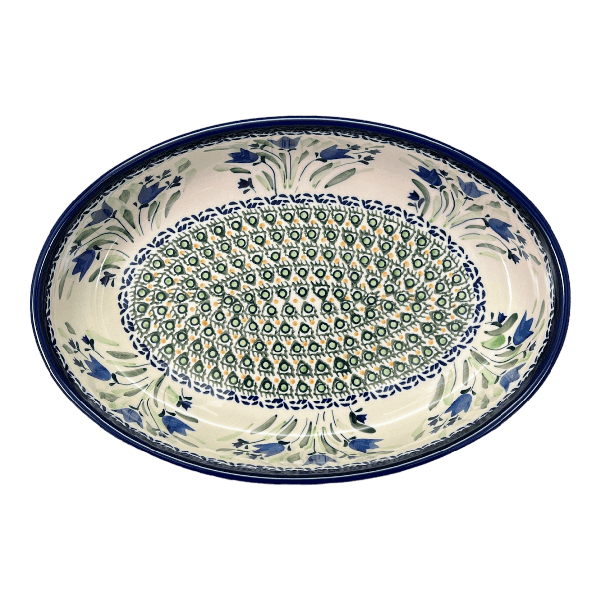 Baker, Oval, 11" x 7.5" in "Blue Tulips" by Zaklady | Y349A-ART160