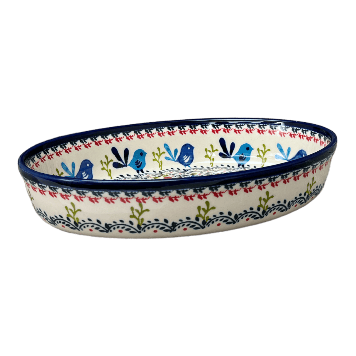 Baker, Oval, 11" x 7.5" in "Circling Bluebirds" by Zaklady | Y349A-ART214