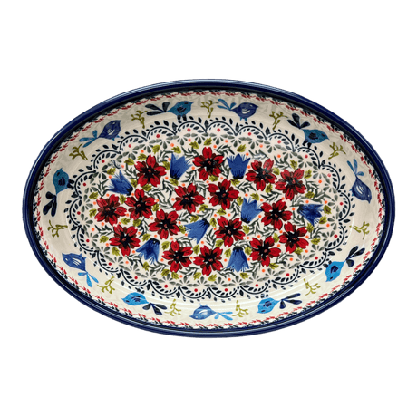 Baker, Oval, 11" x 7.5" in "Circling Bluebirds" by Zaklady | Y349A-ART214