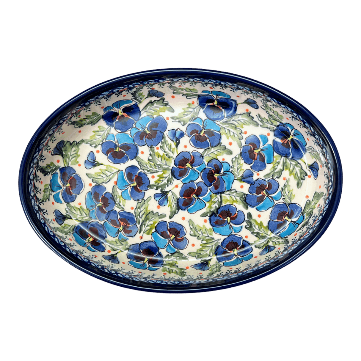 Baker, Oval, 11" x 7.5" in "Pansies in Bloom" by Zaklady | Y349A-ART277