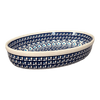 Polish Pottery 11" x 7.5" Oval Baker (Mosaic Blues) | Y349A-D910 at PolishPotteryOutlet.com