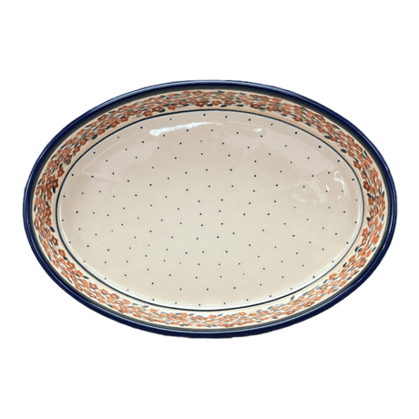 Baker, Oval, 11" x 7.5" in "Orange Wreath" by Zaklady | Y349A-DU52