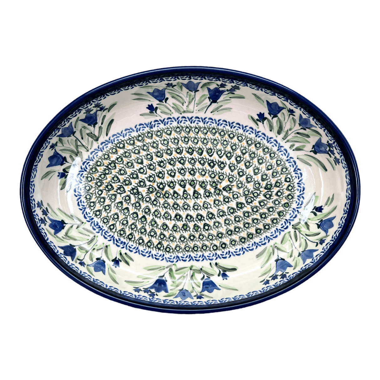 Baker, Oval, 12.25" in "Blue Tulips" by Zaklady | Y350A-ART160