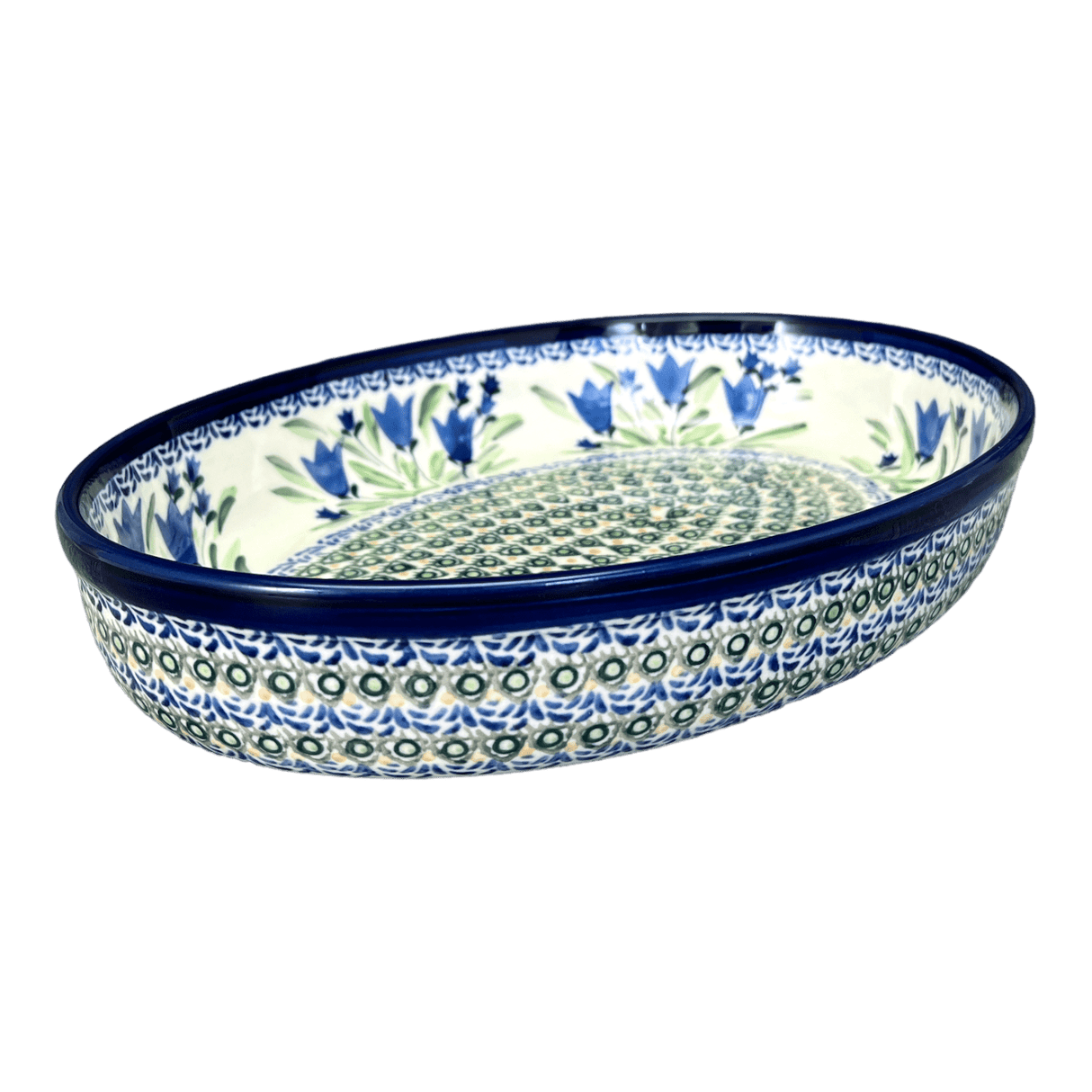 Baker, Oval, 12.25" in "Blue Tulips" by Zaklady | Y350A-ART160